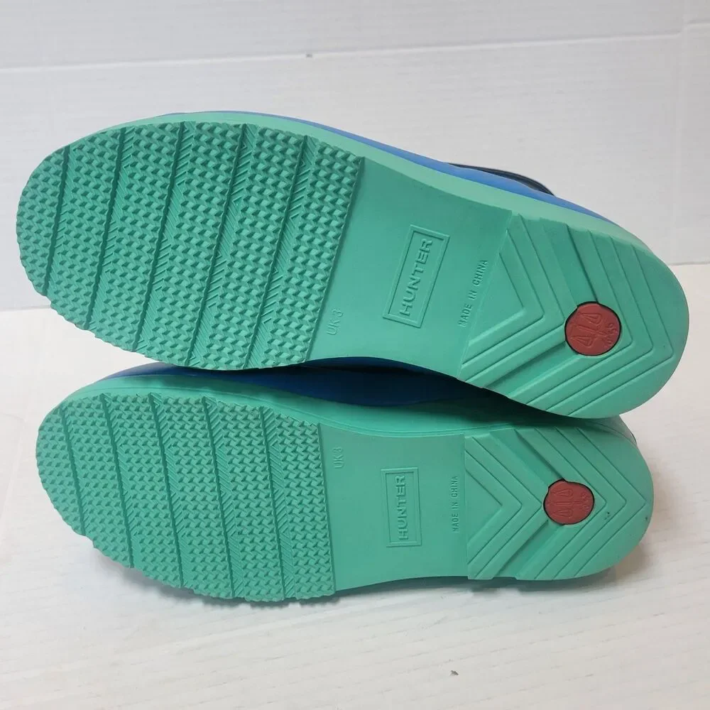 NEW Hunter Original Play Short Rain Boots Womens Sz 5 Youth Big Kid 3 Blue Green